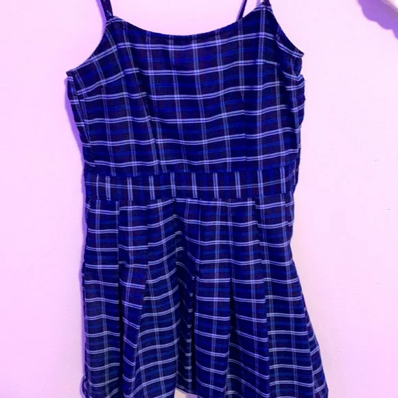 blue plaid dress h&m Blue-Green Plaid Shirt Dress